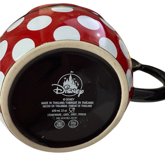 Disney Minnie Mouse Icon Signature Ceramic Mug 23ounce 3D Ears Raised Bow New - Picture 4 of 5